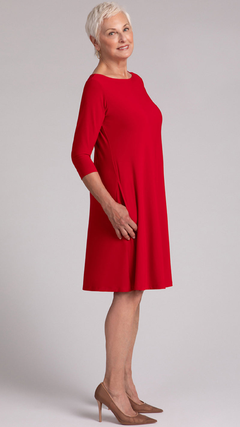 Nu Trapeze Dress, 3/4 Sleeve (selected colours on sale)