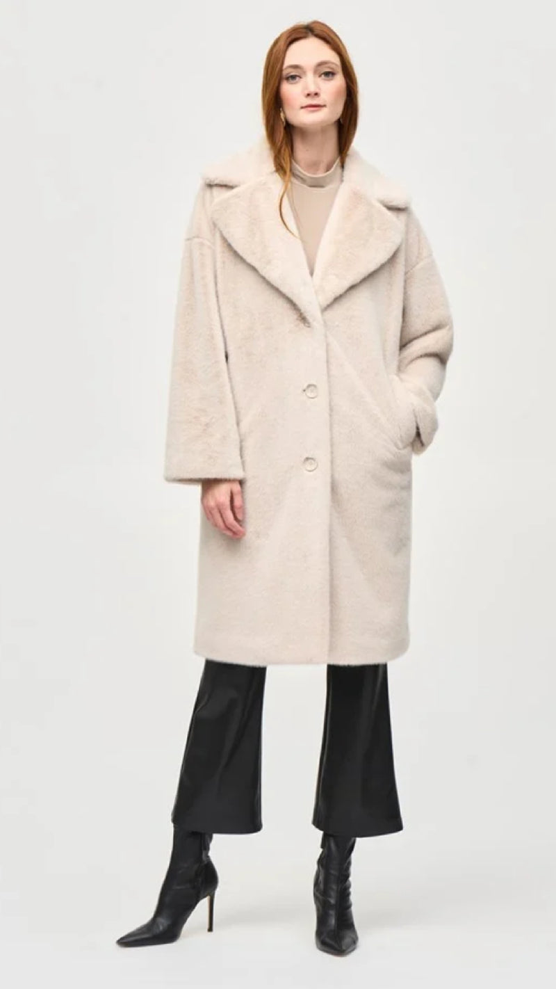 Joseph Ribkoff Faux Fur Straight Coat (selected colours on sale)