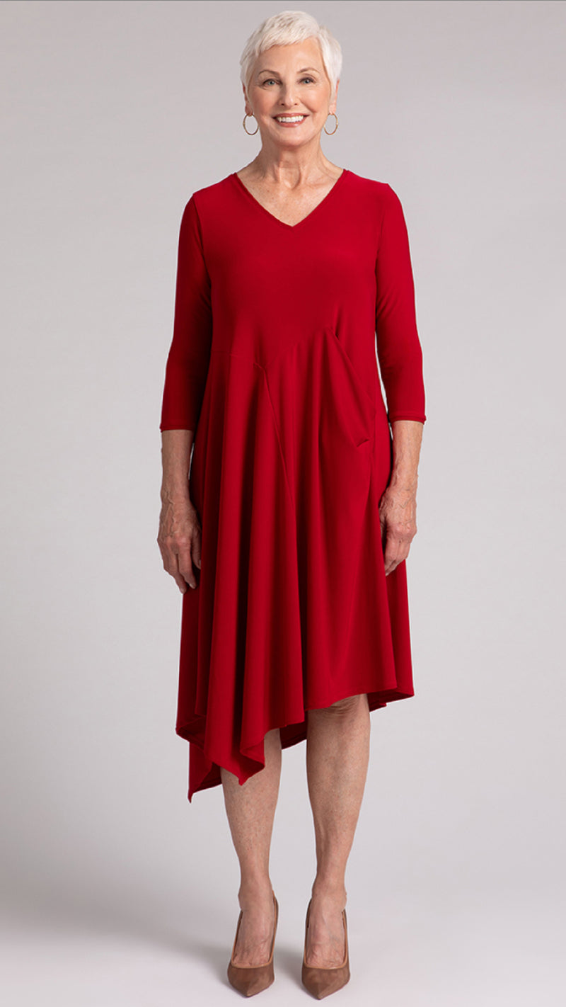 Slant Pocket Dress, 3/4 Sleeve