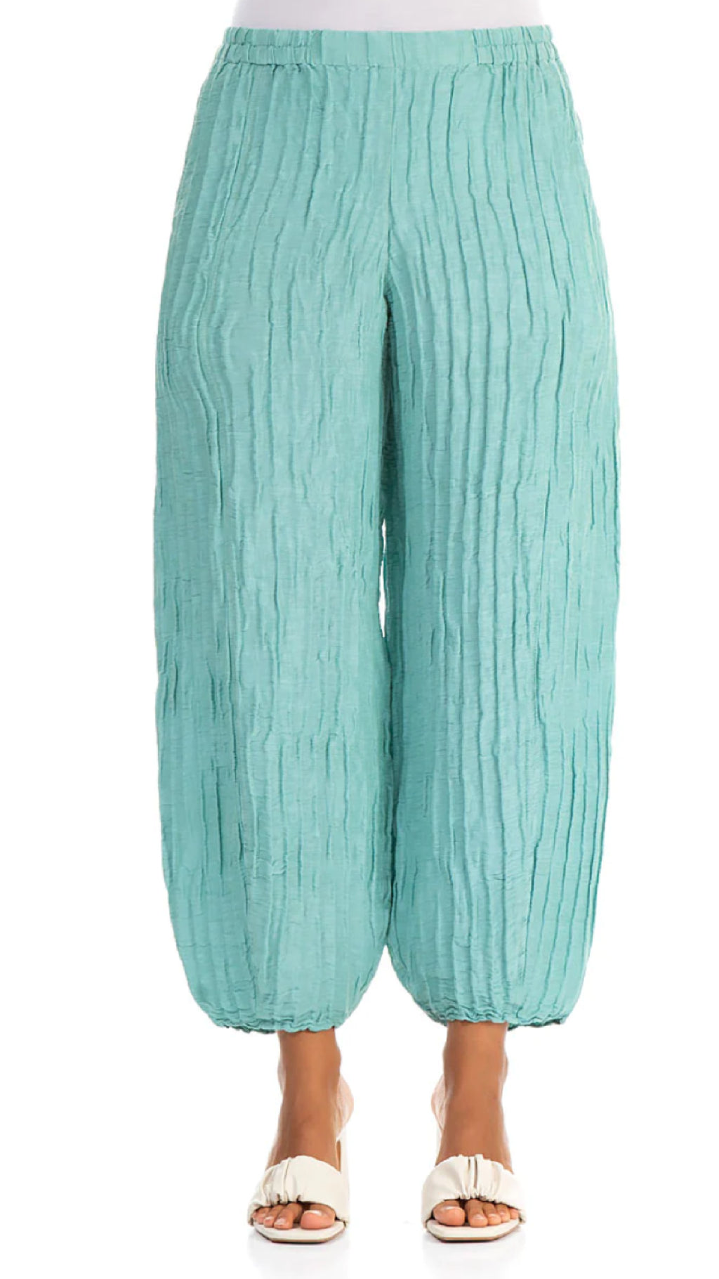 Crinkle Silk Linen Trouser